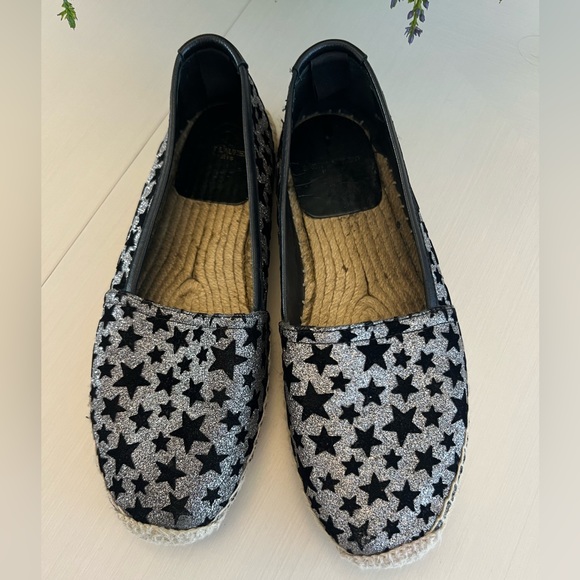Saint Laurent espadrilles with silver glitter and black stars, 38.5 US 8.5 - Picture 5 of 14